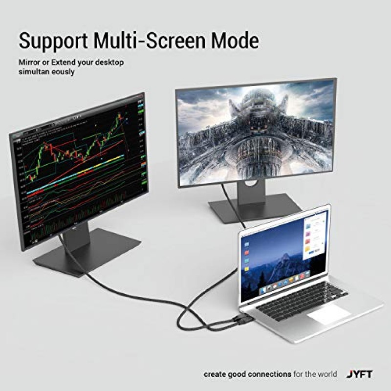 JYFT USB C - 홈 오피스용 HDMI 케이블 10FT/3m, 4K Type C - HDMI 코드(Thunderbolt 3과 호환 가능), Surface Book 2 등.