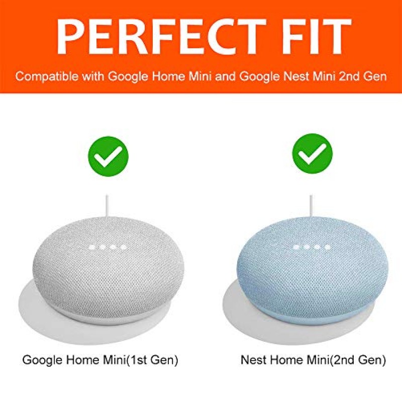 Google Nest Mini 및 Google Home Mini용 콘센트 벽걸이 홀더, Google Mini 스마트 스피커용 코드 관리 기능이 있는 공간 절약형 액세서리, 지저분한 전선이나 나사 없음(2팩)