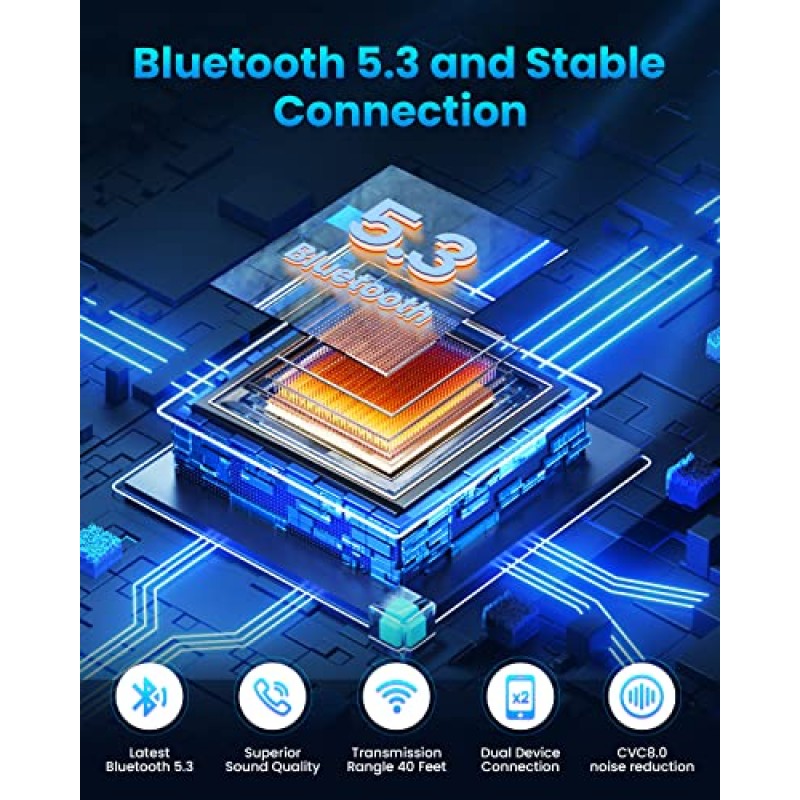 자동차용 Bluetooth 5.3 AUX 어댑터,【향상된 마이크 및 LED 디지털 디스플레이】【22시간 배터리 수명 및 소음 제거】자동차 오디오/홈 스테레오용 JOYROOM 3.5mm 입력 무선 수신기, 금속