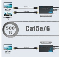 HDMI 익스텐더 500ft Cat5e/6을 통한 지연 없음 이더넷 장거리 비디오를 통한 HDMI 발룬 IP 키트, 기가비트 스위치를 통한 1대다