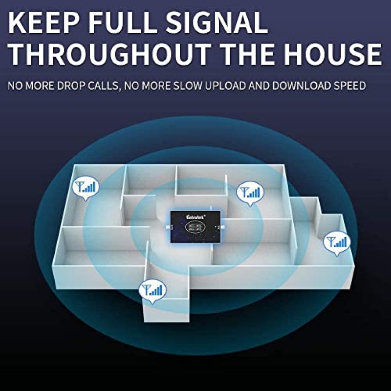 2/4/5/12/17 대역의 가정 및 사무실용 Lintratek 휴대폰 신호 부스터, 최대 5,000 Sq Ft, 다양한 미국 통신업체용 4G LTE 3G GSM 데이터 및 음성 신호 부스트, FCC 승인