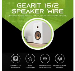 16AWG 스피커 와이어, GearIT Pro 시리즈 16 게이지 스피커 와이어 케이블(500피트/152.4미터) 홈 시어터 스피커 및 자동차 스피커에 적합, 검정색