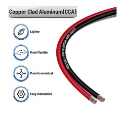 ADILSWIL 100FT 16 게이지 스피커 와이어 케이블 16/2 AWG CCA 2 도체 저전압 와이어 보세 우편 빨간색 검정색 와이어 DC 12V/24V 스테레오 오디오 라이트 자동차 와이어 CL2 연결 및 연장용 전기 와이어