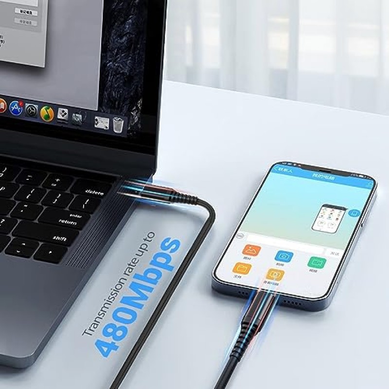 tekSonic USB Type C - USB C 60W PD 케이블 6.6피트/2m, [10팩] 대용량 USB TypeC 고속 충전기 코드 MacBook Pro, iPad Mini 6, iPad Air 4, iPad Pro, Galaxy S23 S21 Ultra Note 20, Pixel과 호환 가능