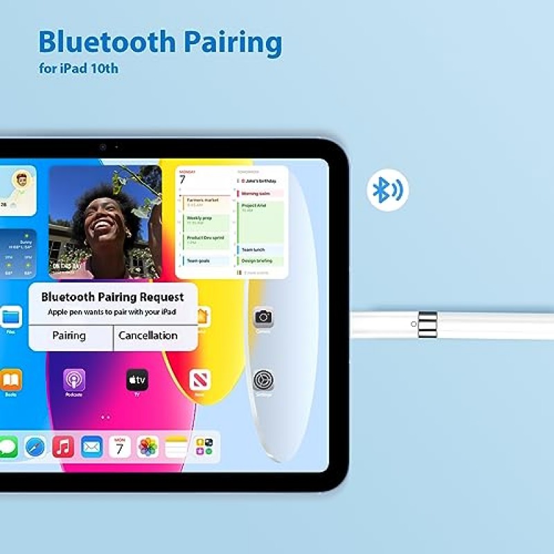 ACAGET USB-C-연필 어댑터 Apple Pencil 1세대와 호환 USB C 남성-라이트닝 여성 iPencil 충전 어댑터 유형 C Apple Pencil 1세대 및 iPad 10세대용 Bluetooth 쌍 커넥터