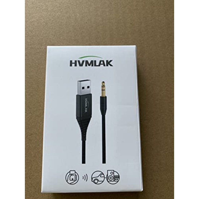 차량용 HVMLAK Bluetooth Aux 어댑터, USB 전원 3.5mm 잭 키트가 있는 Bluetooth 5.2 수신기 Aux 입력 마이크 핸즈프리 통화, 가정용 HiFi 스테레오 스피커용 Bluetooth 차량용 Aux 어댑터에 대한 Aux