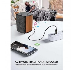 차량용 HVMLAK Bluetooth Aux 어댑터, USB 전원 3.5mm 잭 키트가 있는 Bluetooth 5.2 수신기 Aux 입력 마이크 핸즈프리 통화, 가정용 HiFi 스테레오 스피커용 Bluetooth 차량용 Aux 어댑터에 대한 Aux