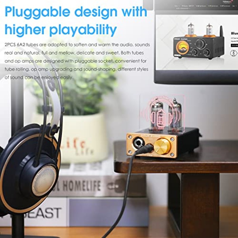 Douk Audio U10 미니 튜브 헤드폰 앰프 가정용 스피커용 HiFi 스테레오 프리앰프