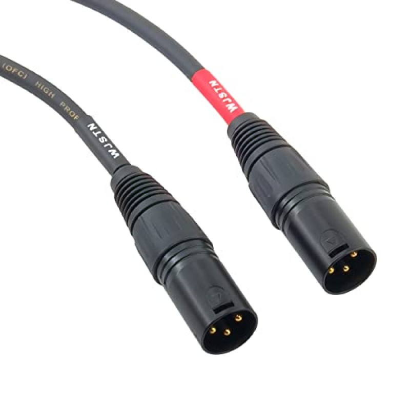 WJSTN RCA - XLR 케이블, XLR 수 - RCA 수 케이블, RCA 수 - XLR 수 HiFi 오디오 케이블, 4N OFC 20AWG 차폐 연선 무산소 구리 브레이드 도체, 2팩(3FT)