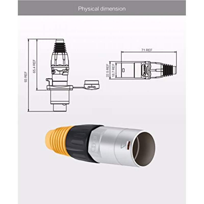 PENGLIN 10PCS RJ45 방수 패널 커넥터, Cat5e 이더넷 피드스루 암 소켓, 산업용 홈 네트워크용 방수 금속 이더넷 케이블 커넥터