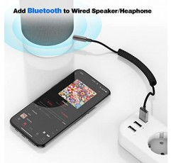 LOKUKA Bluetooth 5.1 - 자동차용 Aux 어댑터, USB - TRS 3.5mm Bluetooth 수신기는 핸즈프리 통화, 음성 내비게이션, 전화 음악을 위해 자동차, 스피커 및 홈 스테레오 오디오에 Bluetooth를 추가합니다.