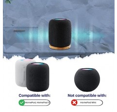 Bangcheer Homepod/HomePod 2용 대나무 스탠드 미끄럼 방지 피트 및 긁힘 방지 기능 우아한 공간 절약형 스마트 스피커 대나무 홀더 홈 오디오 경험 향상(2개)