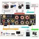 XRONG 서브우퍼 증폭기 가정용 오디오, Bluetooth 증폭기 5.0 스테레오, 2.1 채널 미니 Hi-Fi 클래스 D 통합 앰프 80W x2+80W 가정용 실외 패시브 스피커, 전원 서브우퍼