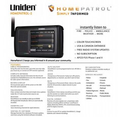 Uniden HomePatrol-2 컬러 터치스크린 단순 프로그램 디지털 스캐너, TrunkTracker V 및 S,A,M,E, 비상/기상 경보, APCO P25 1단계 및 2단계! 미국과 캐나다, 빠른 녹음 및 재생을 다룹니다.