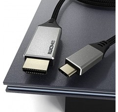 USB C - HDMI 케이블 6FT, 4K USB Type-C - HDMI 포트 홈 오피스용 나일론 편조 케이블