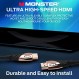 Monster 6Ft HDMI 전자 케이블 4K Ultra Hd(이더넷 코드 포함) 60/120Hz 새로 고침 속도 21Gbps 1080p 프로젝터/노트북/모니터/텔레비전/개인용 컴퓨터용 비디오 부식 방지 금 접점