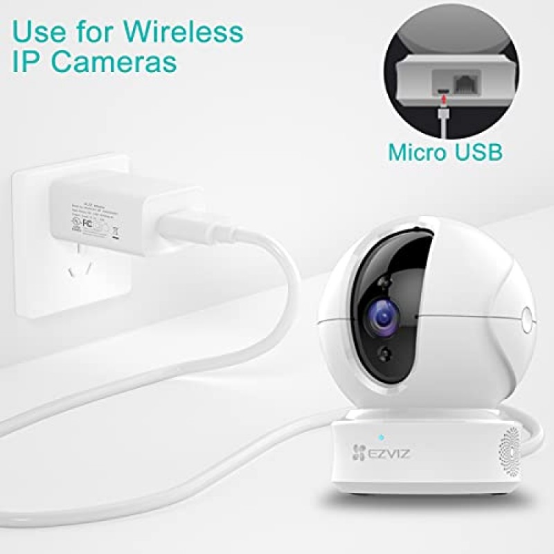 Wyze Cam, Yi 카메라, Oculus Go, Cloud Cam, Echo Dot Kid Edition, Nest Cam, Netvue, Blink, Furbo Dog Yi Dome 홈 보안 카메라, 충전 공급 코드용 16.4FT 전원 연장 케이블이 포함된 마이크로 USB 충전기