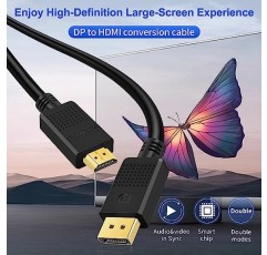 SHULIANCABLE 4K DisplayPort - HDMI 케이블, DP - HDMI 코드 남성 - PC용, 데스크탑 - 모니터, 프로젝터, TV(10피트)