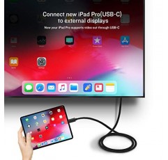 USB C - HDMI 케이블 10피트, [4K, 고속] 홈 오피스용 USB Type C - HDMI 케이블, [Thunderbolt 3/4 호환] MacBook Pro/Air 2020, iPad Air 4, iPad Pro 2021, iMac, S21, XPS 17-블랙 10피트