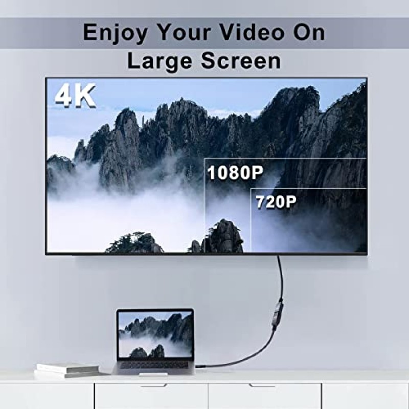 Twozoh HDMI 연장 케이블 1FT 2 팩, 4K HDMI 연장기 수-암 코드, 나일론 편조 HDMI 2.0 케이블 어댑터 지원 4K@60Hz 3D HDR