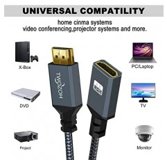 Twozoh HDMI 연장 케이블 1FT 2 팩, 4K HDMI 연장기 수-암 코드, 나일론 편조 HDMI 2.0 케이블 어댑터 지원 4K@60Hz 3D HDR