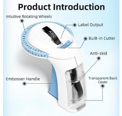 Aken 엠보싱 라벨 메이커, OmegaS 3D 엠보서 핸드헬드 엠보싱 라벨 메이커, 사무실 홈 DIY 조직용 검정색 엠보싱 테이프 5개가 포함된 레트로 휴대용 레터링 엠보싱 라벨러, 블루