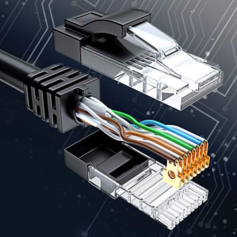 Maximm Cat 6 이더넷 케이블 100피트, 100% 순수 구리, Cat6 케이블 LAN 케이블, 인터넷 케이블, 패치 케이블 및 네트워크 케이블 - UTP(검은색) 100피트