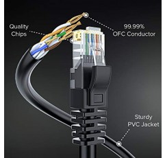 Maximm Cat 6 이더넷 케이블 100피트, 100% 순수 구리, Cat6 케이블 LAN 케이블, 인터넷 케이블, 패치 케이블 및 네트워크 케이블 - UTP(검은색) 100피트