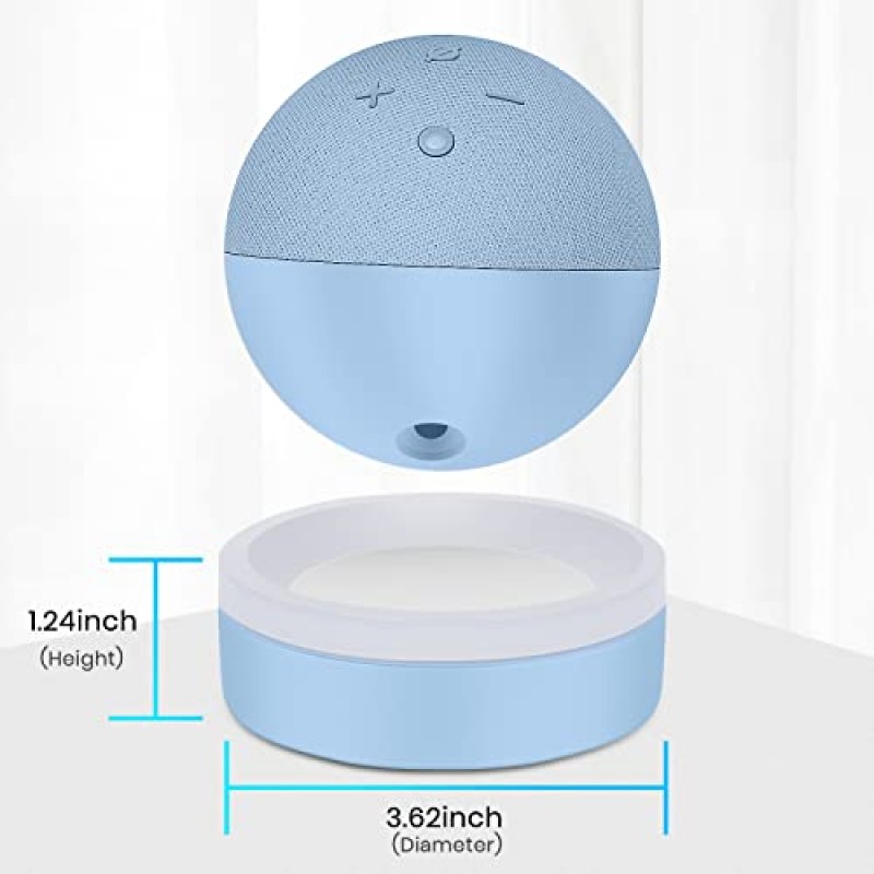 Echo Dot 5세대용 ZUOLACO 테이블 스탠드, Echo Dot 4세대/5세대용 데스크탑 홀더 마운트, 라이트 가이드가 있는 베이스 브래킷, 케이블 관리 기능이 내장된 도트 액세서리, 클라우드 블루