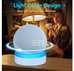 Echo Dot 5세대용 ZUOLACO 테이블 스탠드, Echo Dot 4세대/5세대용 데스크탑 홀더 마운트, 라이트 가이드가 있는 베이스 브래킷, 케이블 관리 기능이 내장된 도트 액세서리, 클라우드 블루