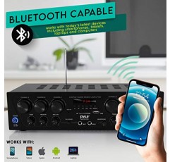 Pyle Bluetooth 홈 오디오 증폭기 시스템 업그레이드 6채널 750와트 무선 홈 오디오 사운드 파워 스테레오 수신기, USB, 마이크로 SD, 헤드폰, 마이크 입력 2개(에코 포함), PA용 토크오버 - PTA62BT.5