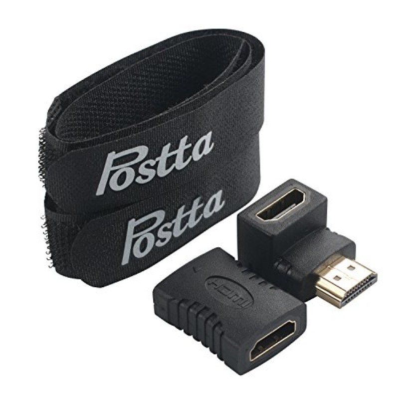 Postta HDMI 케이블 30피트 HDMI 2.0V 케이블(2피스 케이블 타이 포함) + 2피스 HDMI 어댑터 지원 4K 2160P,1080P,3D, 오디오 리턴 및 이더넷-블루