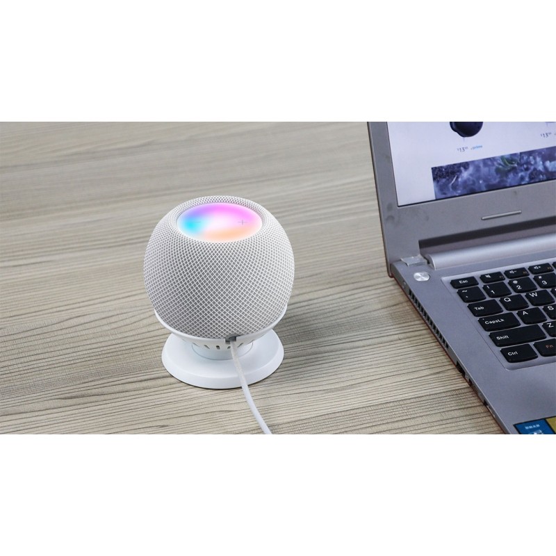 HomePod Mini 스탠드와 호환되는 PlusAcc - Home Pod Mini용 책상 테이블 스탠드 홀더, 소음 없음, Home Pod Mini용 공간 절약형 액세서리(흰색)