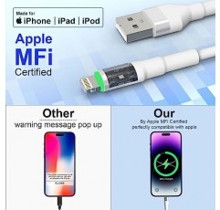 USB-라이트닝 케이블 코일 흰색 2세트, Apple Carplay로 MFi 인증 차량용 짧은 코일 iPhone 충전기 케이블, 접이식 USB 데이터 전송 및 LED 기능이 있는 iPhone 충전기 코드