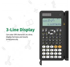 NEWYES 991ES 과학용 계산기(LCD 쓰기 태블릿 포함), 417 기능 태양 에너지 과학 계산기 메모장, 학생용 전문 접이식 계산기 학교 대학