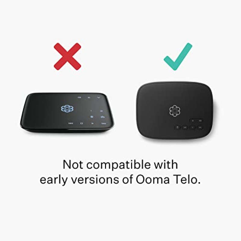 발신자 ID 및 HD 음성 품질을 갖춘 Ooma HD3 핸드셋 무선 전화기입니다. Ooma Telo VoIP 무료 인터넷 집 전화 서비스에서만 작동합니다.