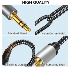 Mshyet RCA - 3.5mm 오디오 케이블, 3.5mm 1/8 - 2-남성 오디오 보조 케이블 헤드폰 잭 어댑터, RCA Y 분배기 케이블 스마트폰, MP3, 태블릿, 스피커, 홈 시어터, HDTV용 스테레오 오디오 어댑터