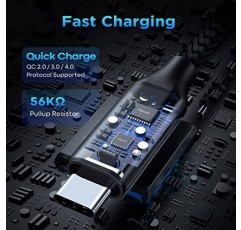 etguuds USB C 케이블[20피트/6m], 1팩, 긴 USB-A 2.0-USB-C 케이블, 고속 충전 유형 C 충전기 코드 삼성 갤럭시 노트, LG, Moto, Pixel, 스위치 및 기타 USB C용 나일론 편조 장치