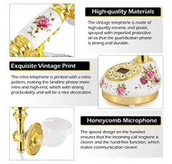 Dyna-Living 빈티지 전화 복고풍 골동품 전화 푸시 버튼 LCD 디스플레이가 있는 구식 유선 전화 가정 장식, 사무실, 스타 호텔 장식에 적합