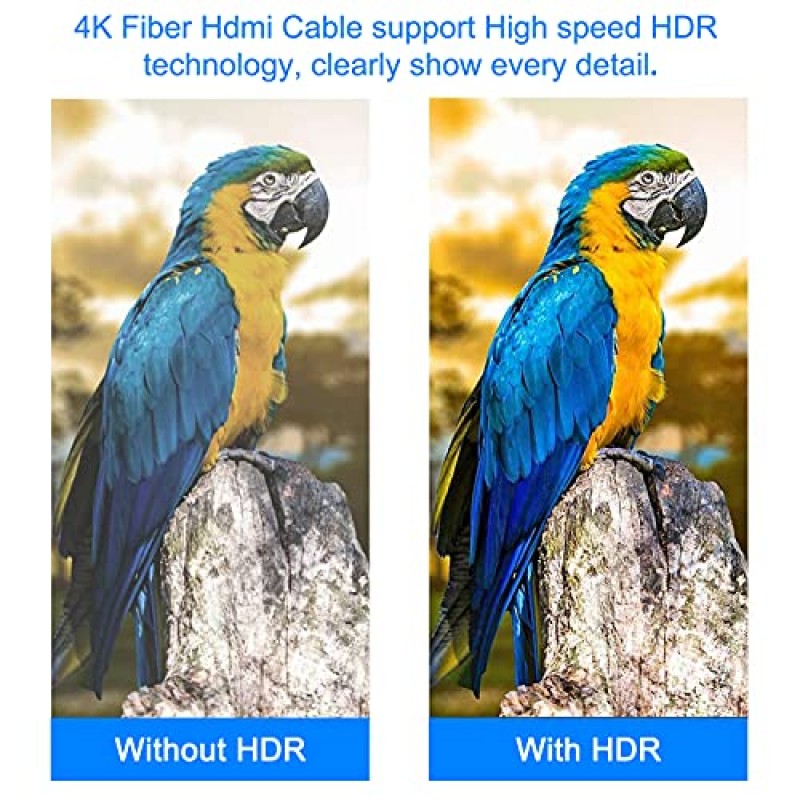 4K 파이버 HDMI 케이블 75피트, 고속 18Gbps 광섬유 HDMI 2.0 케이블은 4K@60Hz, 4:4:4, HDR, Dolby Vision, HDCP 2.2, ARC, 3D를 지원하며 TV 박스/HDTV/프로젝터/블루레이/와 호환 가능 홈시어터 등