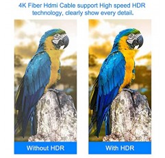 4K 파이버 HDMI 케이블 75피트, 고속 18Gbps 광섬유 HDMI 2.0 케이블은 4K@60Hz, 4:4:4, HDR, Dolby Vision, HDCP 2.2, ARC, 3D를 지원하며 TV 박스/HDTV/프로젝터/블루레이/와 호환 가능 홈시어터 등