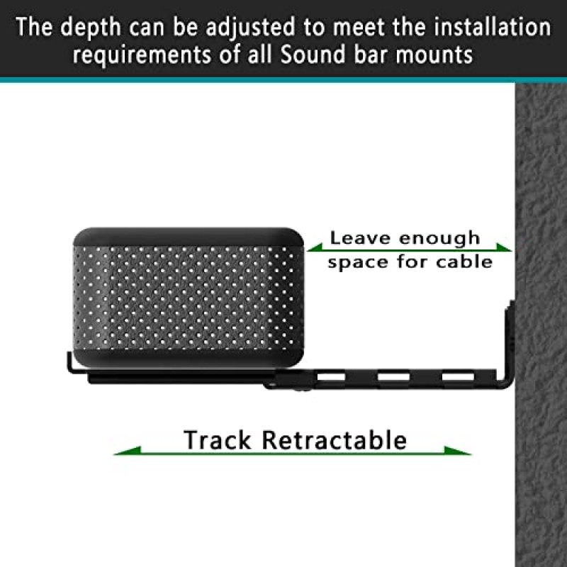Agandax 사운드바 마운트 | Samsung, LG, Sony, Vizio 등의 TV 아래 모든 사운드바 마운트와 함께 작동 | 깊이 조절 가능한 사운드바 벽 장착 브래킷