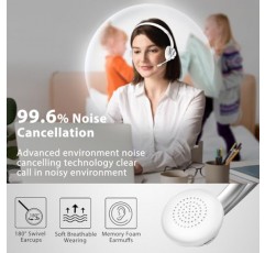 NOTESNEE 무선 헤드셋, Bluetooth 헤드셋 V5.1 QCC, 집에서 PC 작업을 위한 마이크가 있는 무선 헤드셋, 마이크가 있는 무선 헤드폰 소음 제거 및 음소거/충전 도크,Skype/줌