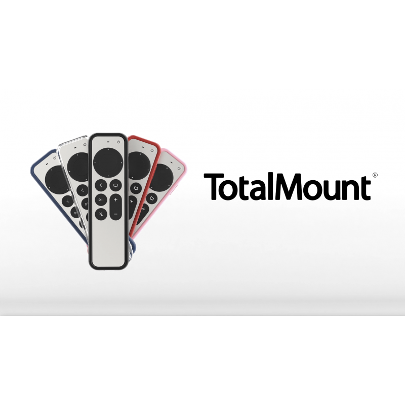 Apple TV 리모컨용 TotalMount 에어 림 케이스 - 최고의 낙하 방지 기능을 갖춘 슬림형 하이브리드 Apple TV 리모컨 케이스 - 빨간색 주변 커버 및 투명 뒷면