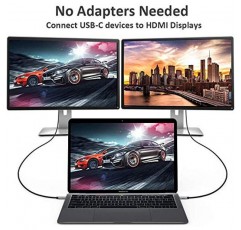 QCEs USB C - HDMI 어댑터 케이블 6Ft, 홈 오피스용 USB Type C - HDMI 케이블, 4K 디스플레이 Thunderbolt 3 MacBook Pro/Air 2020, iPad Pro 2018, Galaxy S20, Surface Book 2, XPS 등과 호환 가능