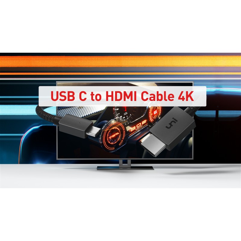 uni USB C-HDMI 케이블, [4K, 고속] 홈 오피스용 USB Type C-HDMI 케이블, [Thunderbolt 3/4 호환] iPhone 15 Pro/Max, MacBook Pro/Air 2023, iPad Pro, iMac, S23 , XPS 17-6피트