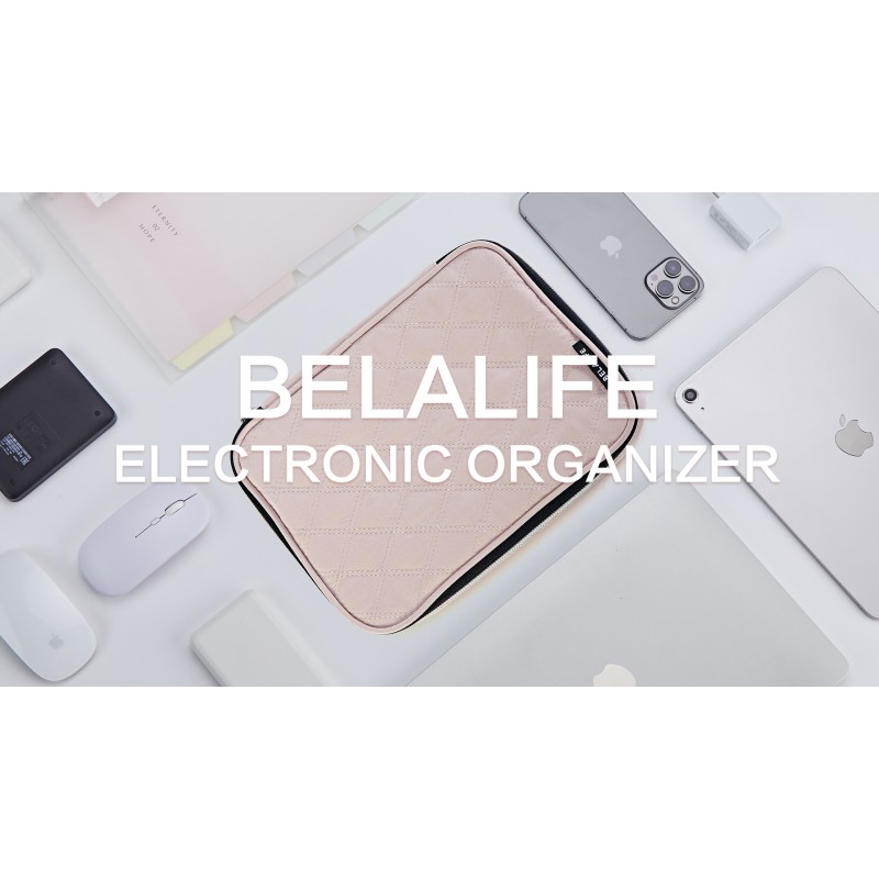 BELALIFE 휴대용 여행용 케이블 정리 가방, 코드, 충전기, 전화, 이어폰, 하드 드라이브, USB, SD 카드 및 전자 액세서리용 기술 보관 가방, 핑크