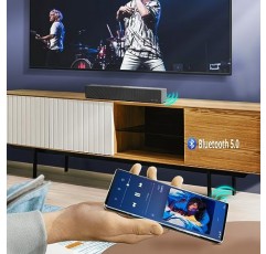 TV용 BESTISAN 사운드 바, 광학, AUX, USB 및 Bluetooth 입력이 포함된 16.5인치 사운드 바, TV용 사운드 바(DSP, TREB 및 저음 조정 가능, 순환 스위칭 모드, 재설정 기능)