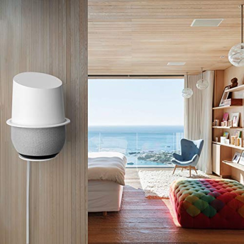 Google Home 벽걸이, ALLICAVER 견고한 금속 재질의 Google Home용 마운트 스탠드 홀더(흰색)