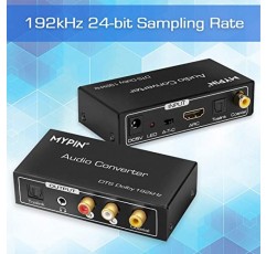 192KHz DAC 변환기 다기능 오디오 변환기, HDMI ARC 오디오 추출기 어댑터, Toslink(광) 또는 동축 또는 HDMI ARC 입력 - 동축 + Toslink(광) + 스테레오 L/R + 3.5mm 잭 출력